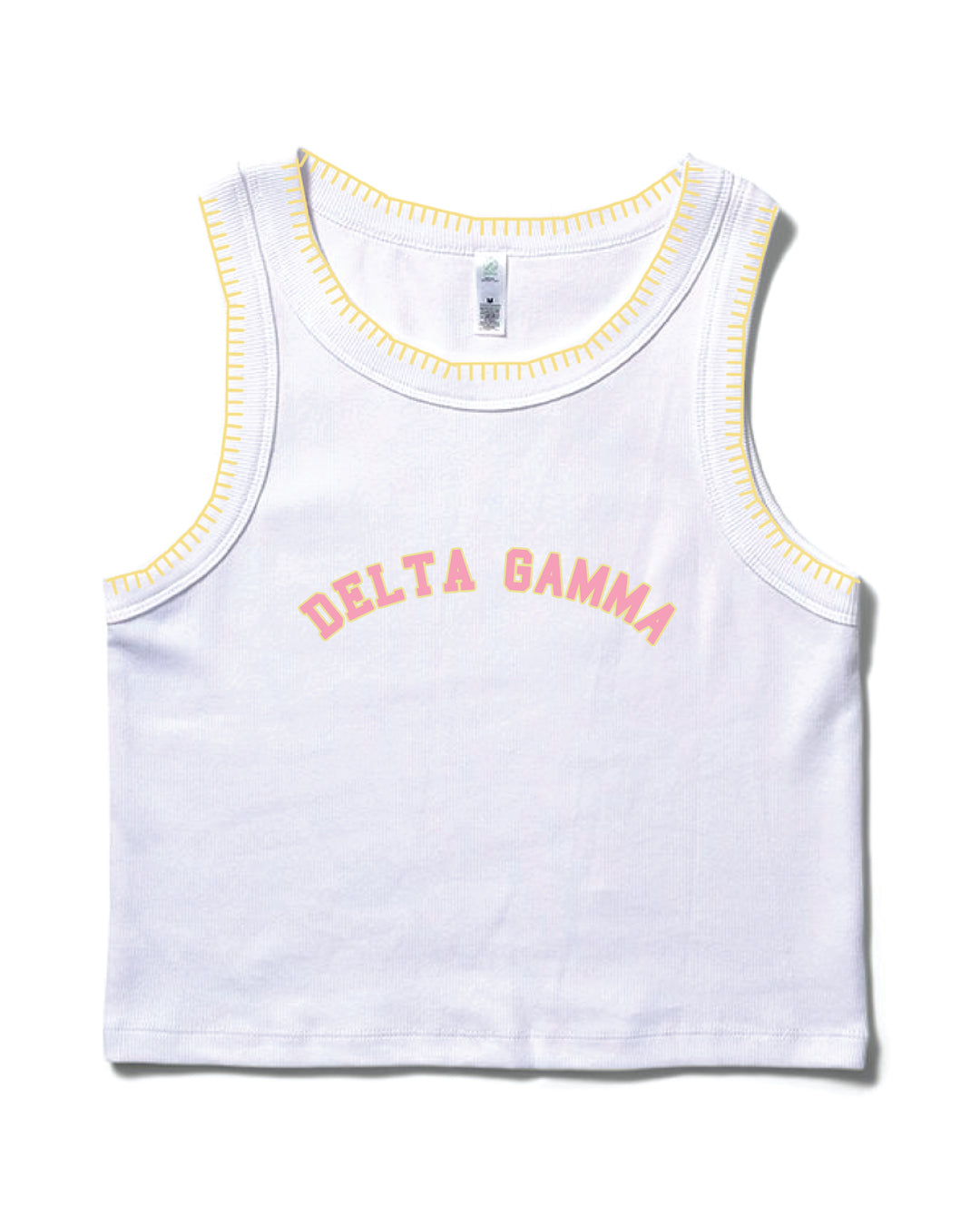 Pink Letters Stitched Sorority Tank