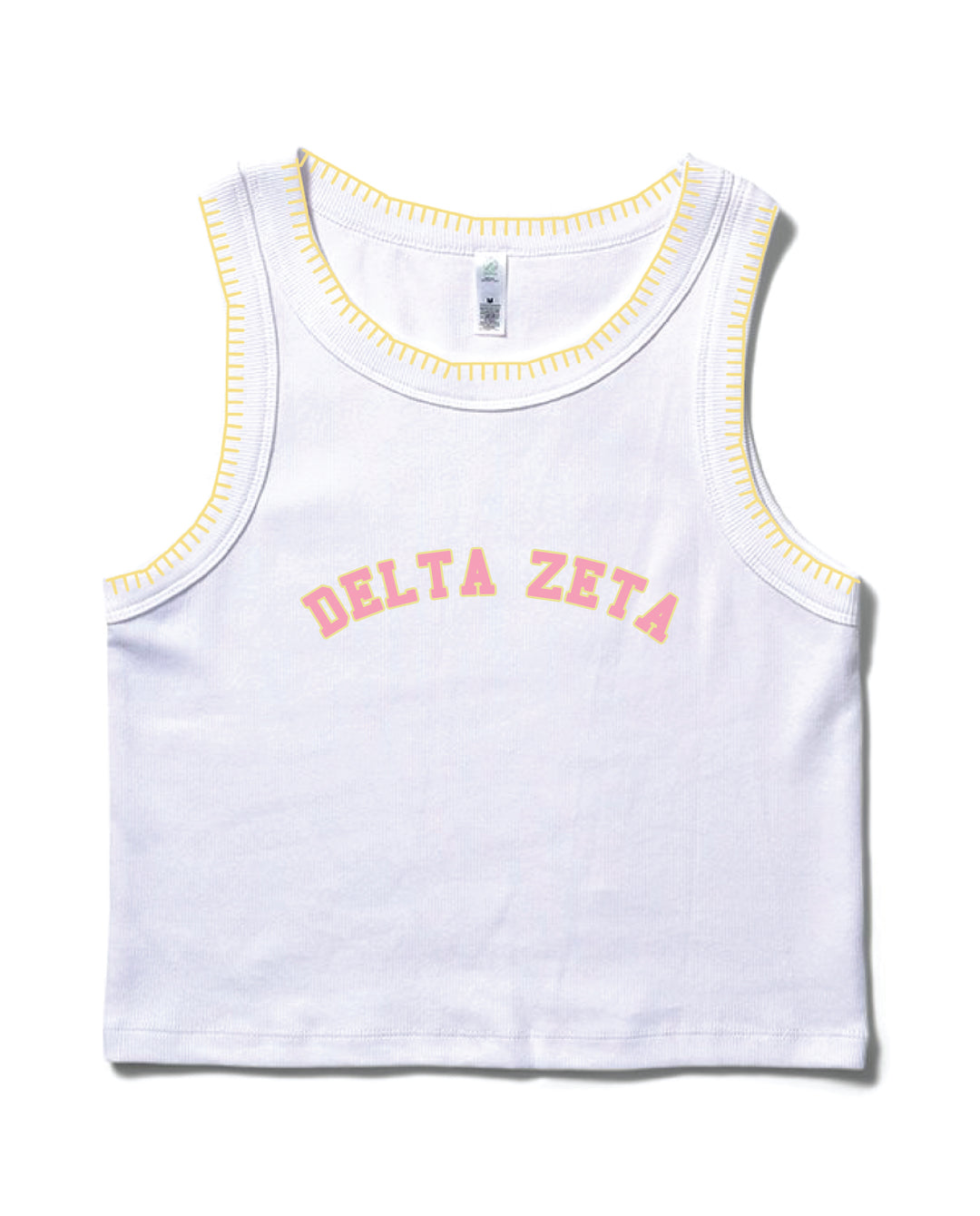 Pink Letters Stitched Sorority Tank