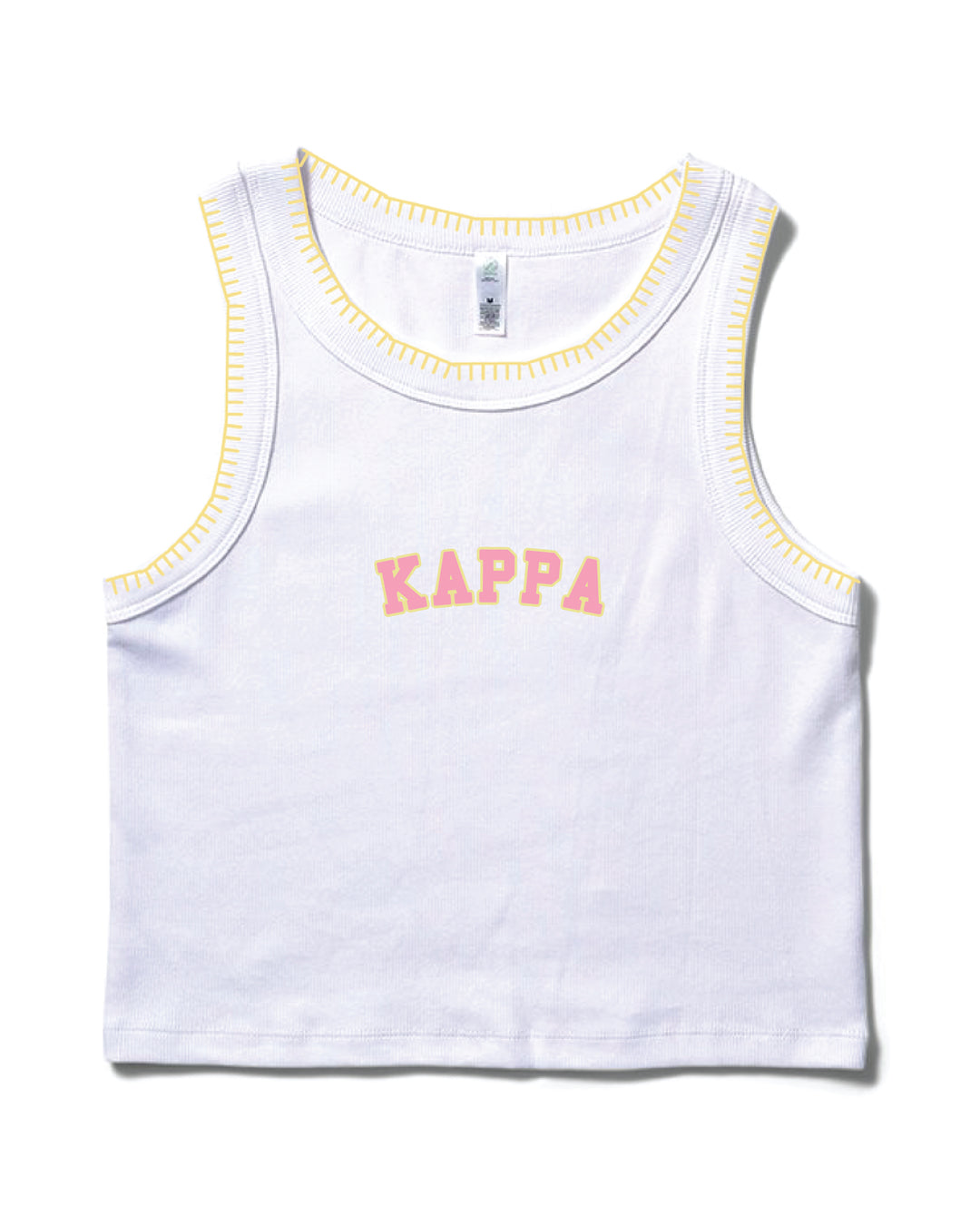 Pink Letters Stitched Sorority Tank