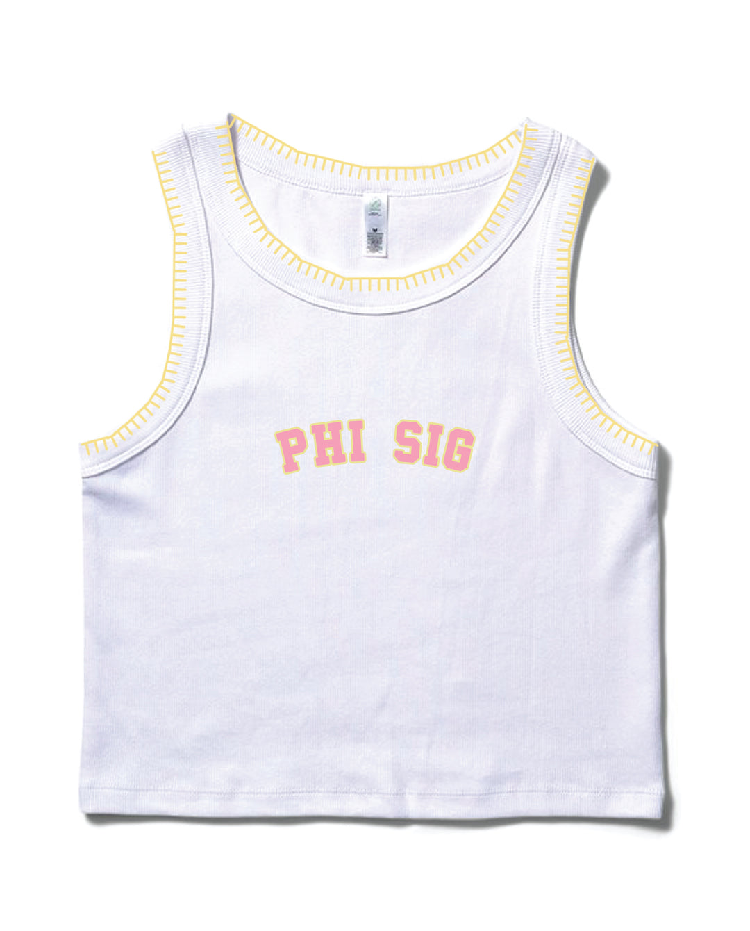 Pink Letters Stitched Sorority Tank