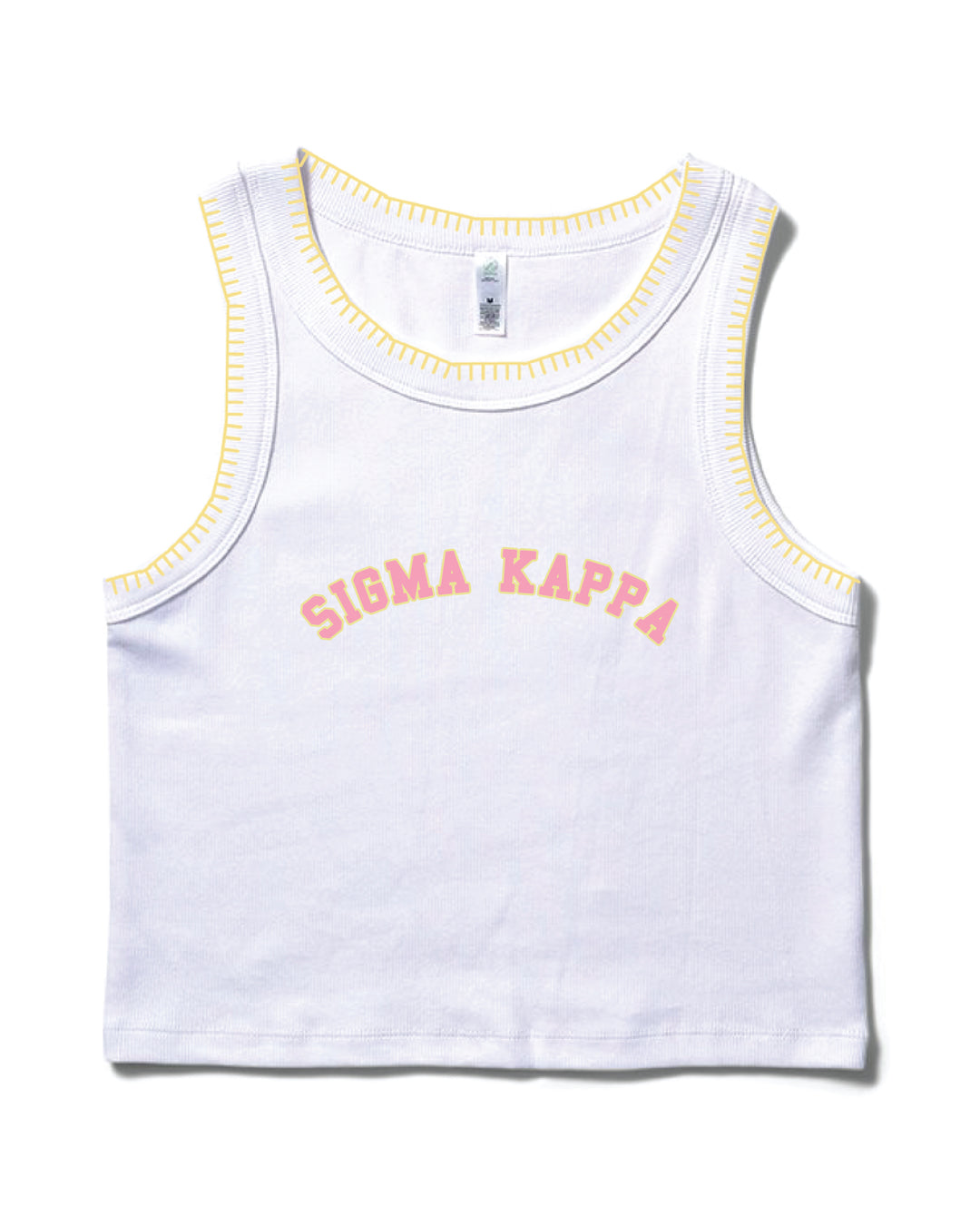 Pink Letters Stitched Sorority Tank