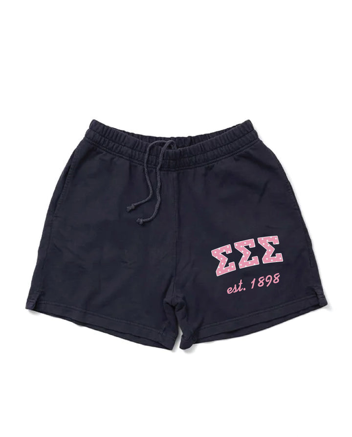 Pink Polka Dot Midnight Sky Sorority Shorts