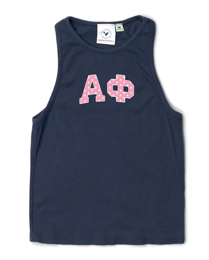Pink Polka Dot Midnight Sky Sorority Tank