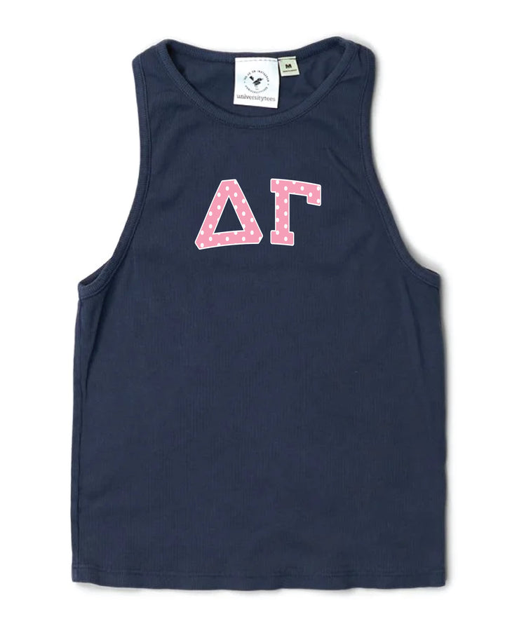 Pink Polka Dot Midnight Sky Sorority Tank