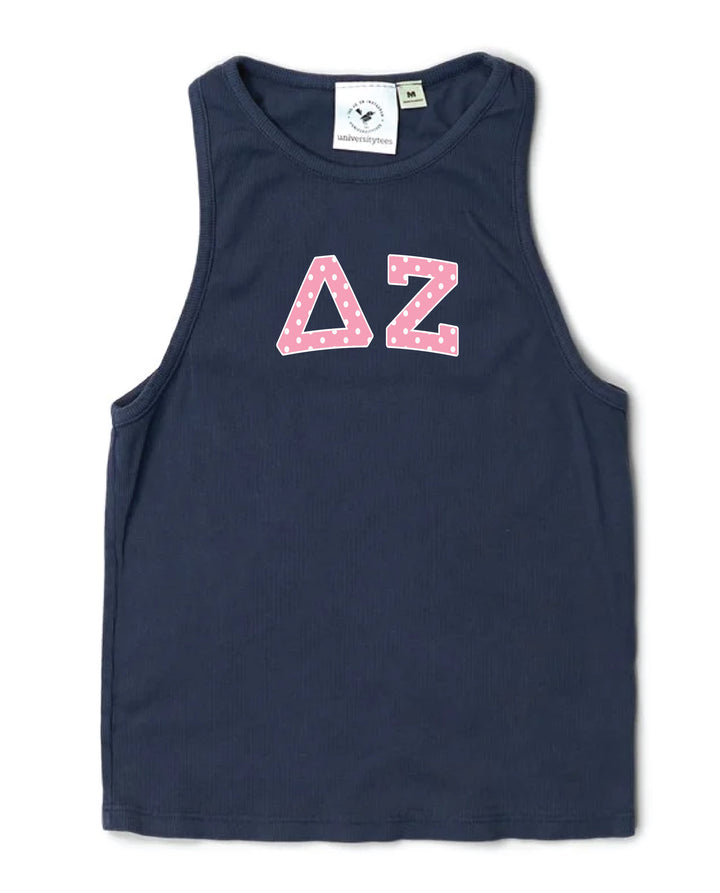 Pink Polka Dot Midnight Sky Sorority Tank