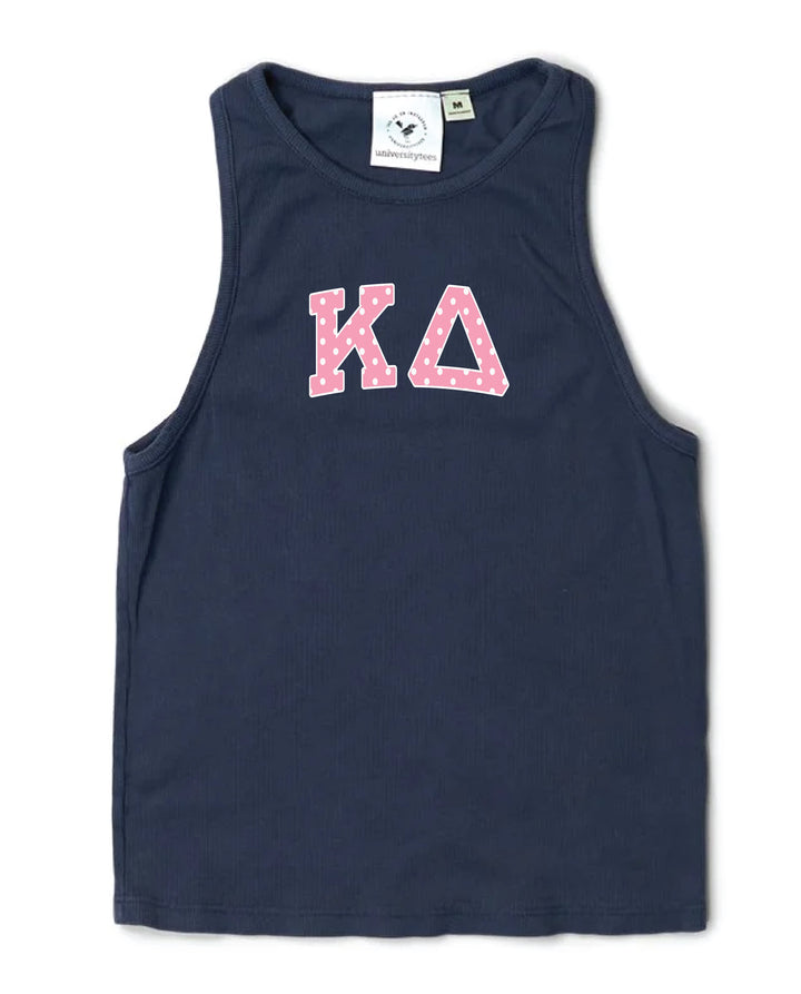 Pink Polka Dot Midnight Sky Sorority Tank