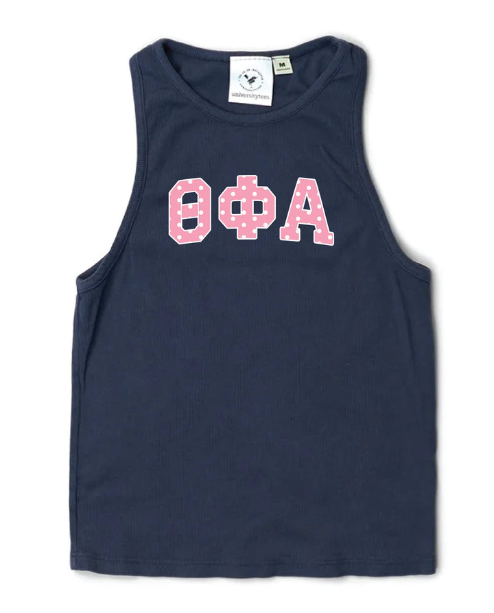 Pink Polka Dot Midnight Sky Sorority Tank