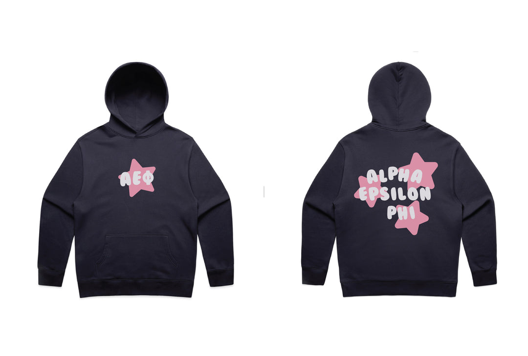 Pink Star Heavy Weight Navy Sorority Hoodie