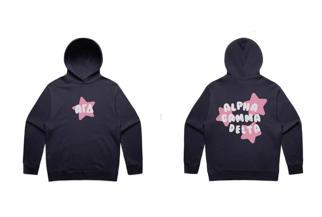 Pink Star Heavy Weight Navy Sorority Hoodie