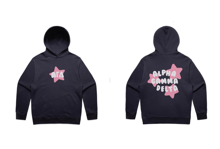 Pink Star Heavy Weight Navy Sorority Hoodie