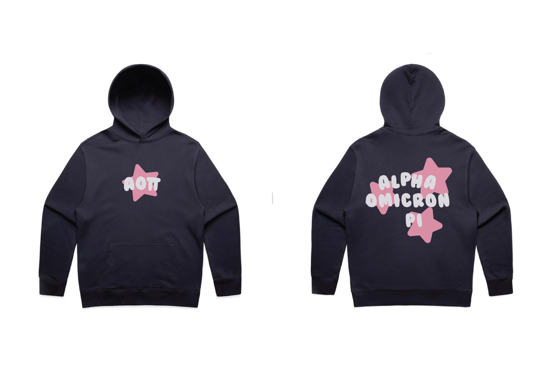 Pink Star Heavy Weight Navy Sorority Hoodie