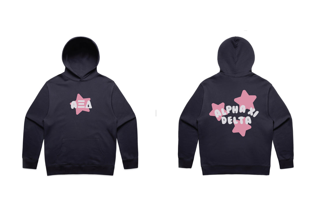 Pink Star Heavy Weight Navy Sorority Hoodie