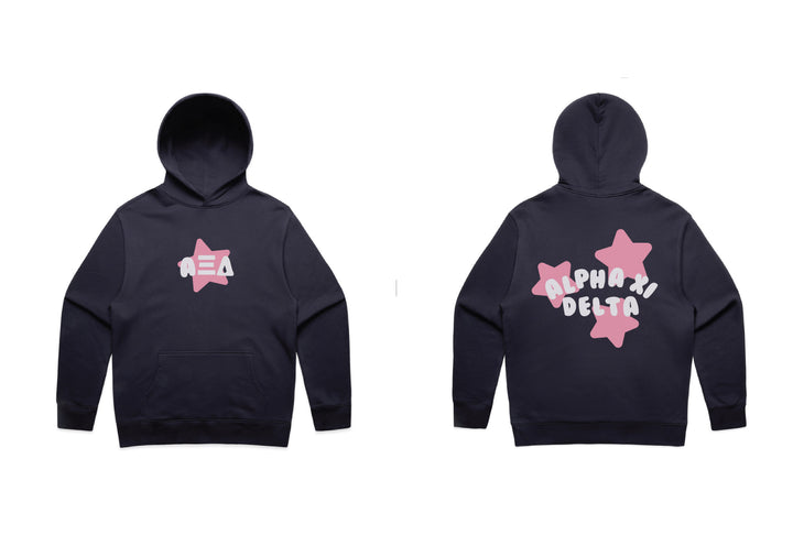 Pink Star Heavy Weight Navy Sorority Hoodie