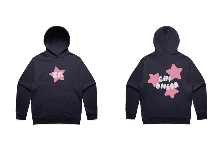 Pink Star Heavy Weight Navy Sorority Hoodie