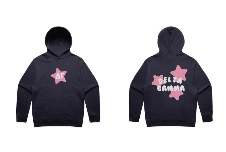 Pink Star Heavy Weight Navy Sorority Hoodie