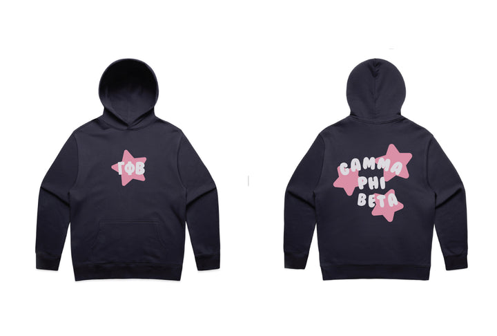 Pink Star Heavy Weight Navy Sorority Hoodie