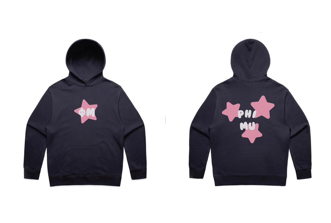 Pink Star Heavy Weight Navy Sorority Hoodie