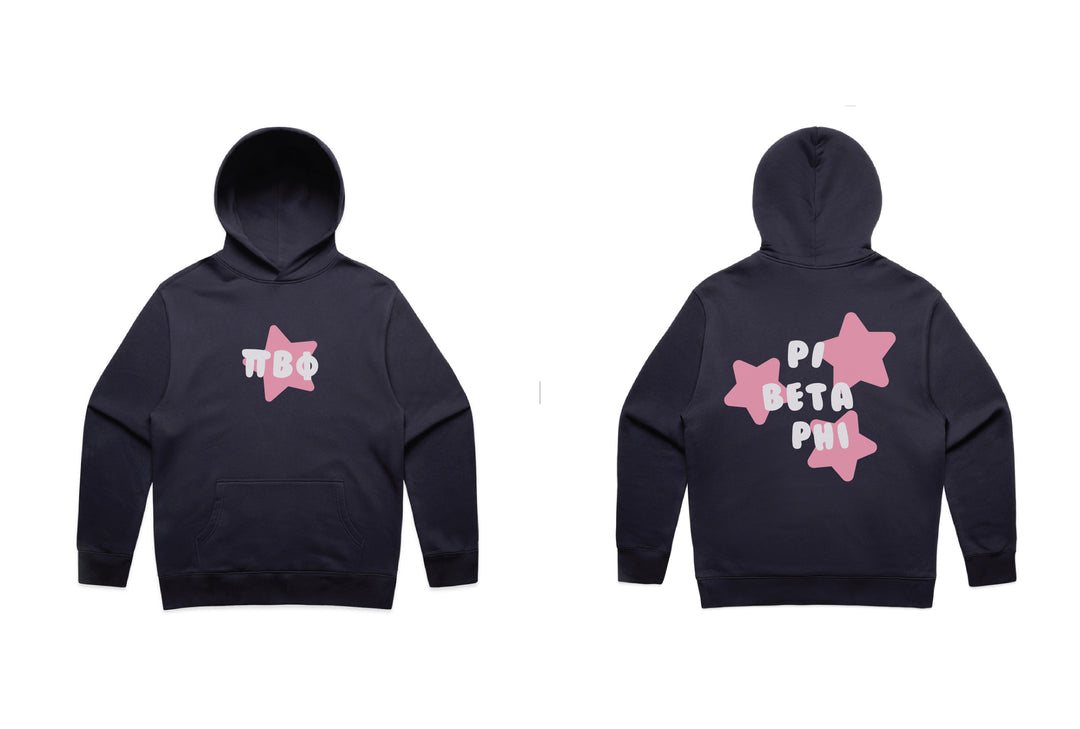 Pink Star Heavy Weight Navy Sorority Hoodie