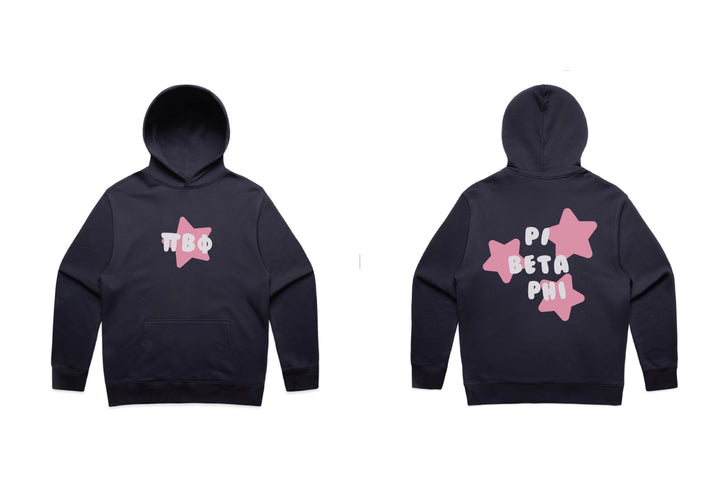 Pink Star Heavy Weight Navy Sorority Hoodie