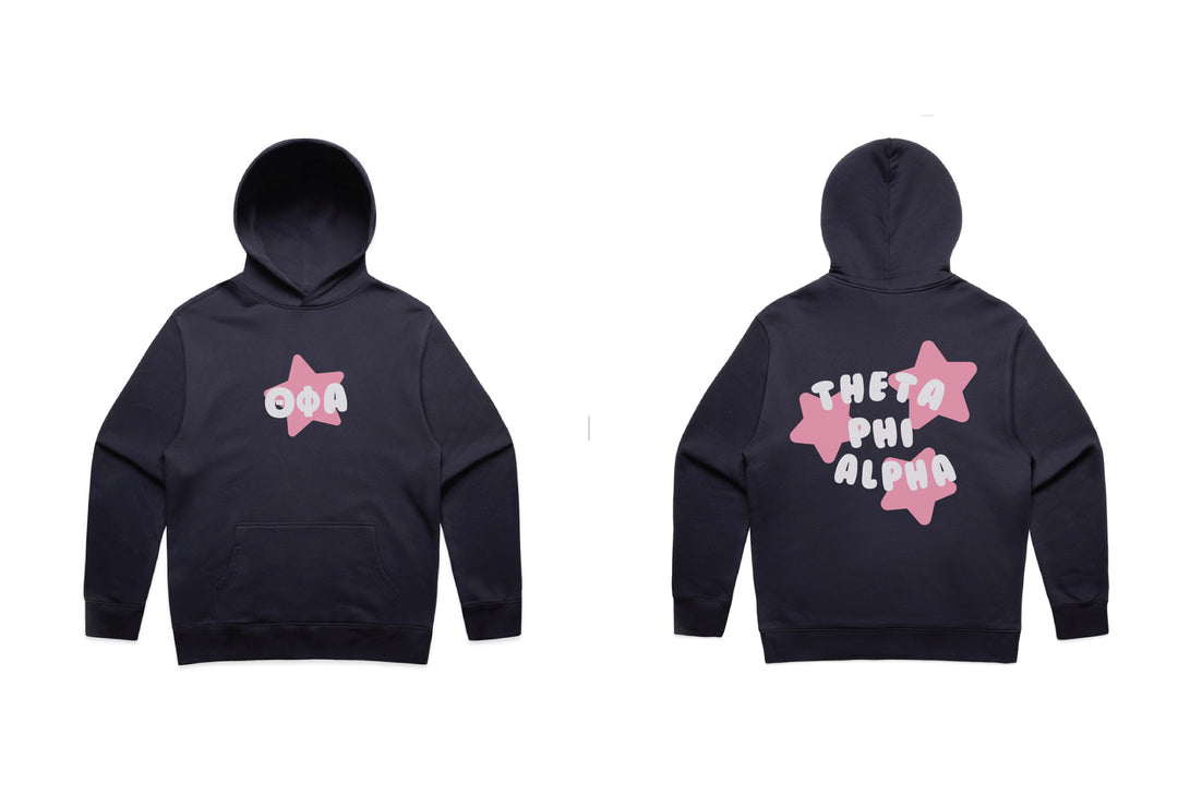 Pink Star Heavy Weight Navy Sorority Hoodie
