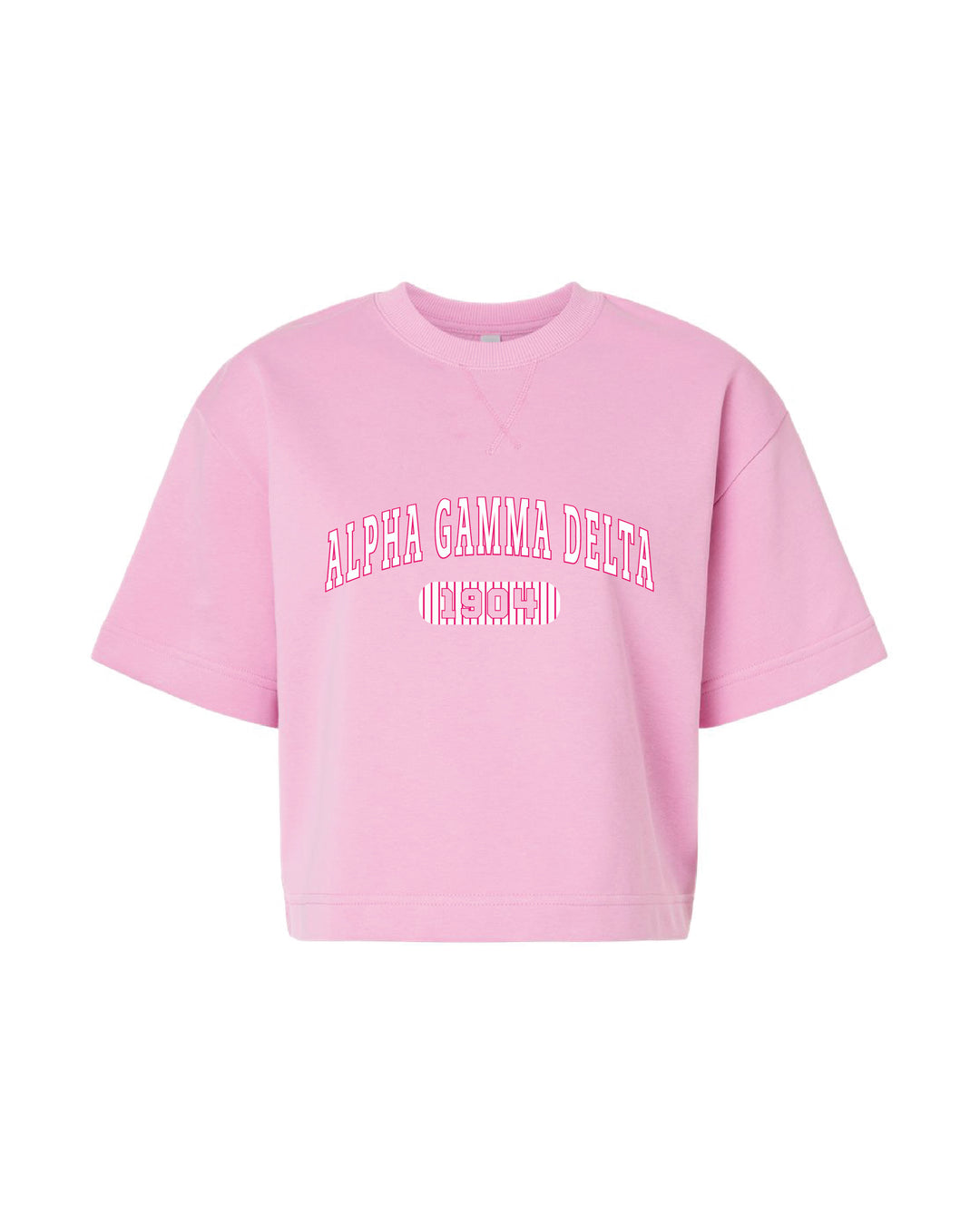 Power Pink Striped Boxy Sorority Tee
