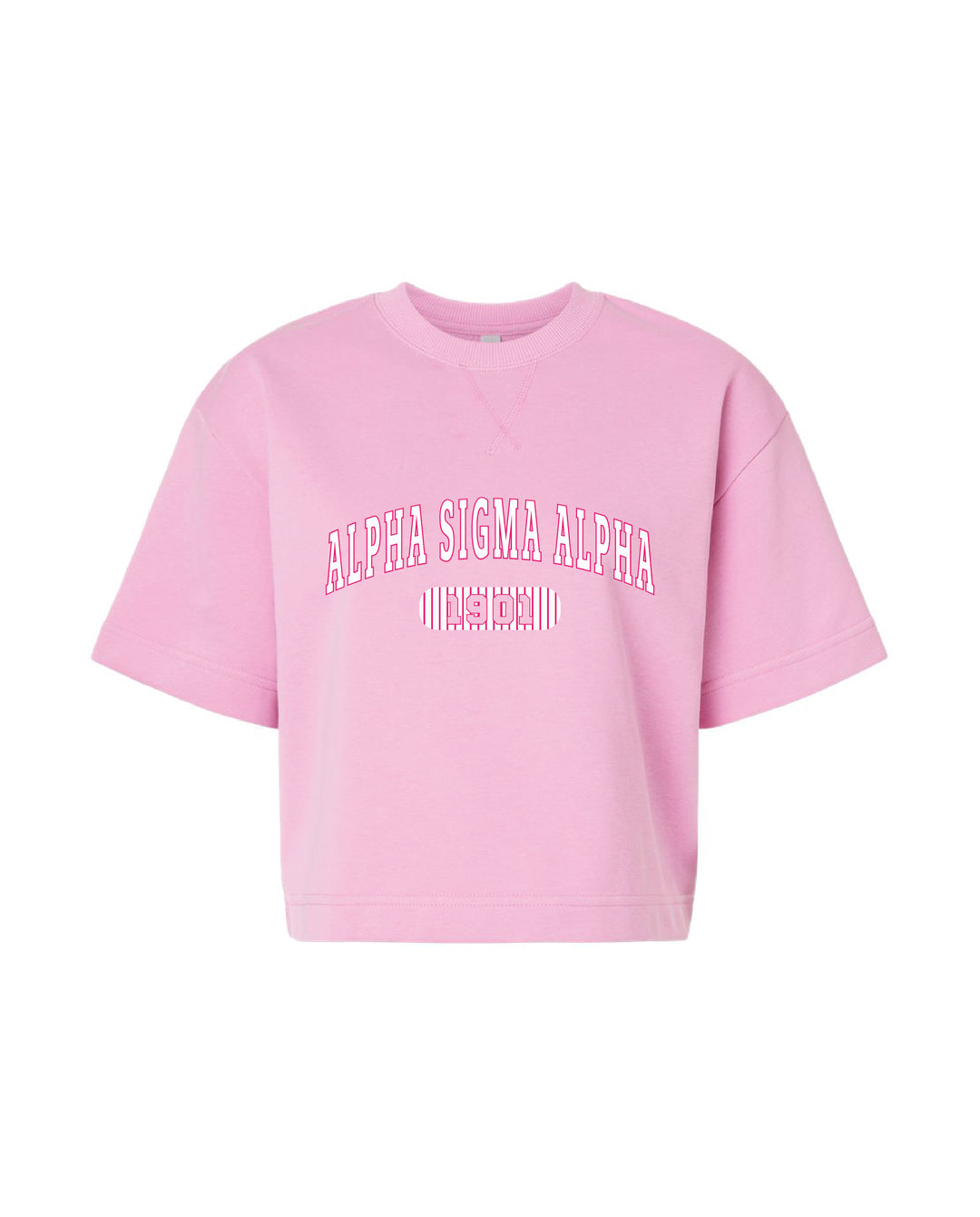 Power Pink Striped Boxy Sorority Tee