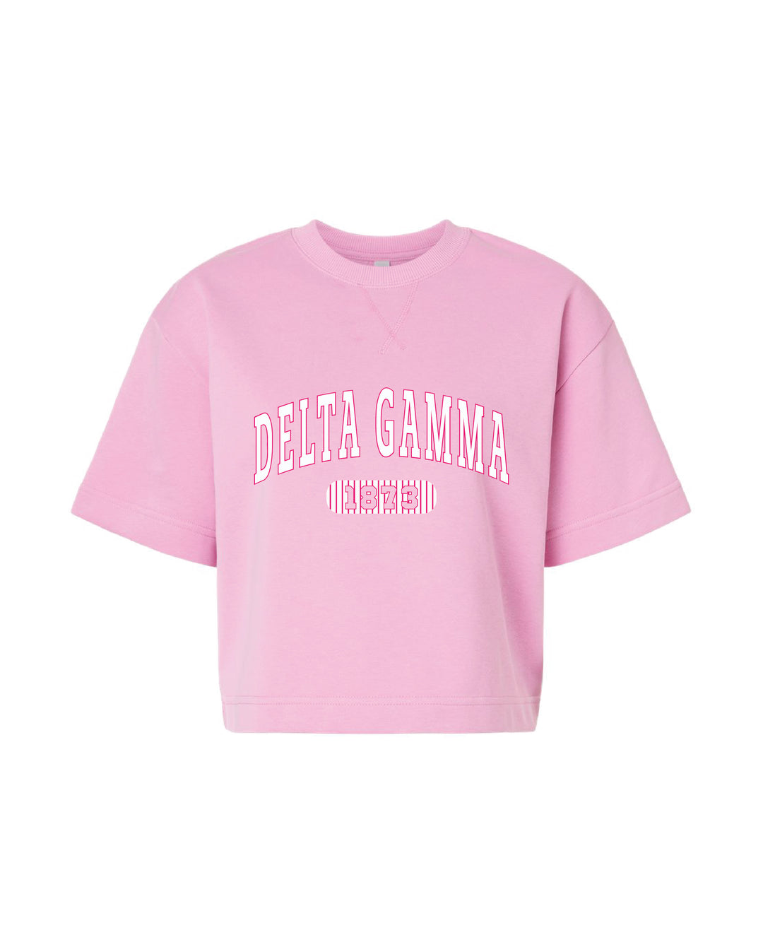 Power Pink Striped Boxy Sorority Tee