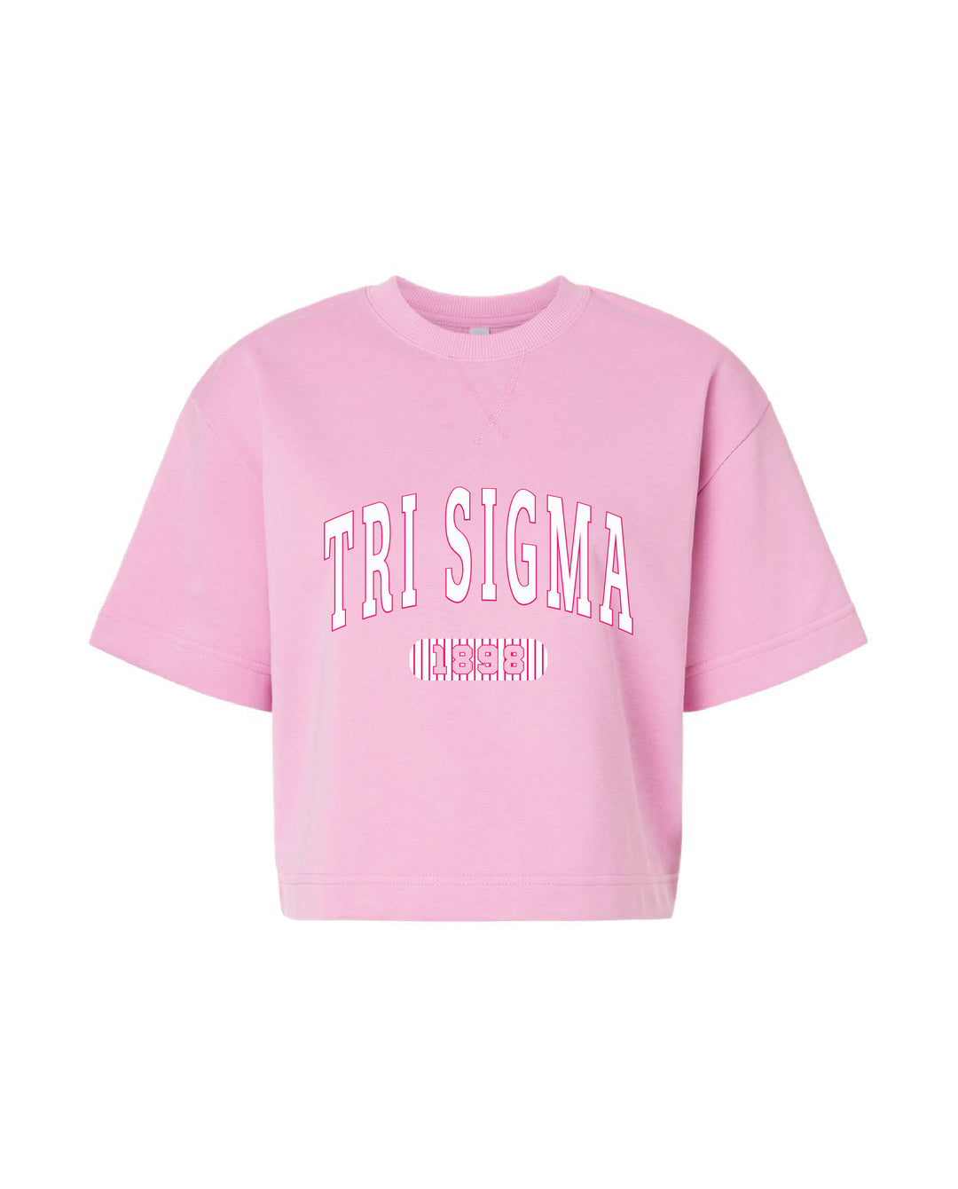 Power Pink Striped Boxy Sorority Tee