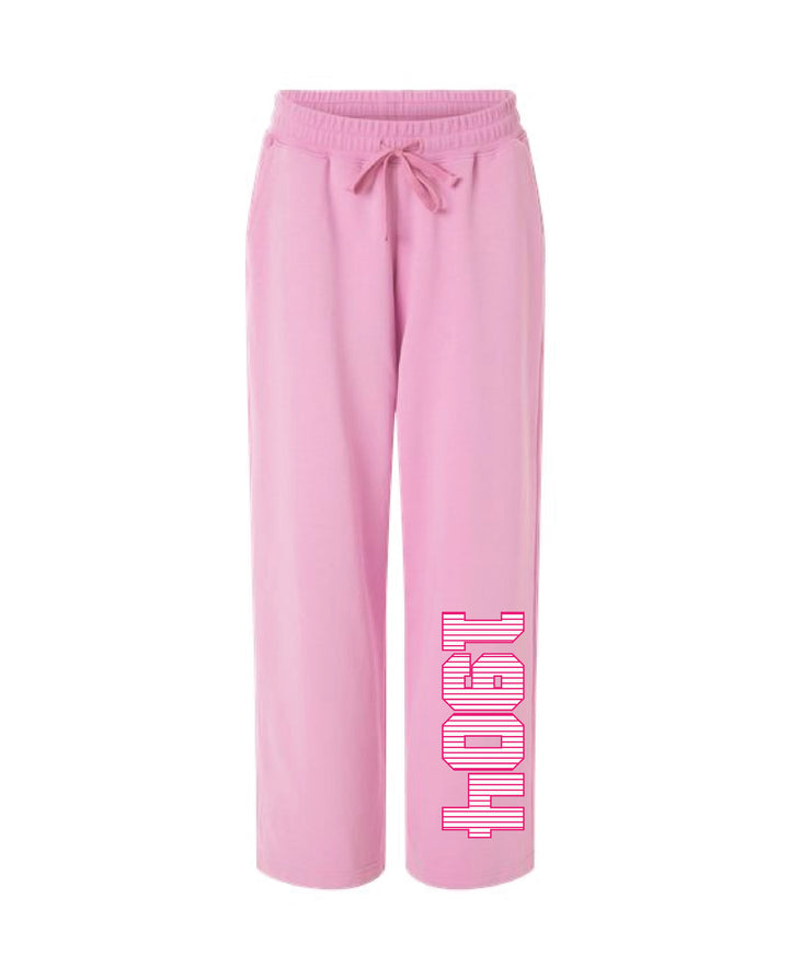 Powder Pink Striped Wide Leg Sorority Pants