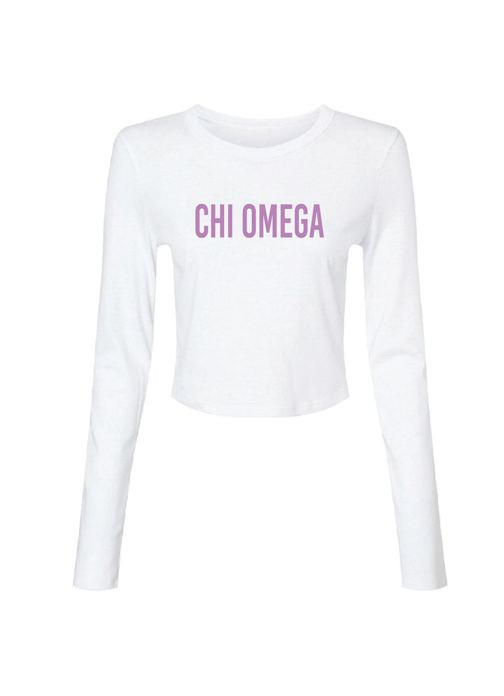 Sorority White Long Sleeve Baby Tee