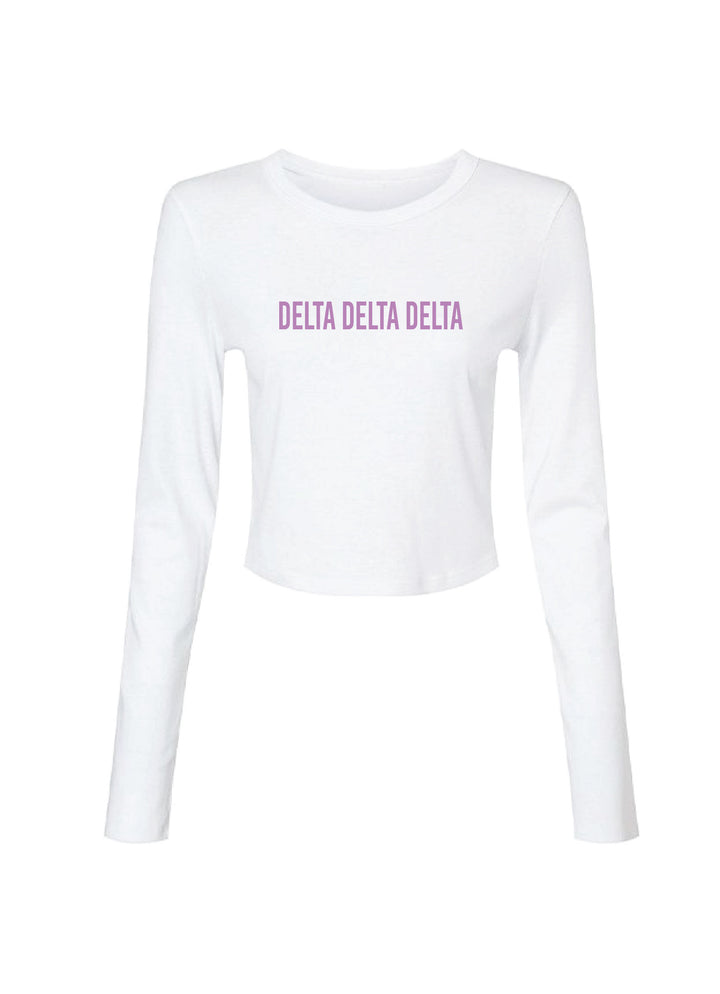 Sorority White Long Sleeve Baby Tee