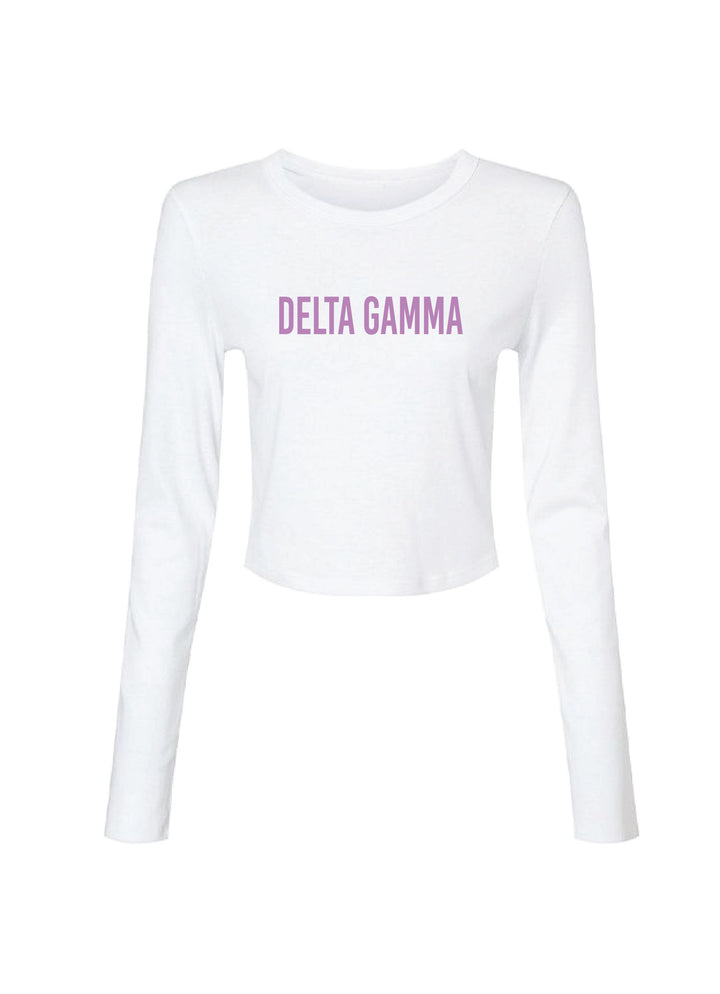 Sorority White Long Sleeve Baby Tee