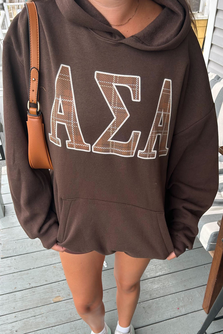 Plaid Letter Sorority Hoodie
