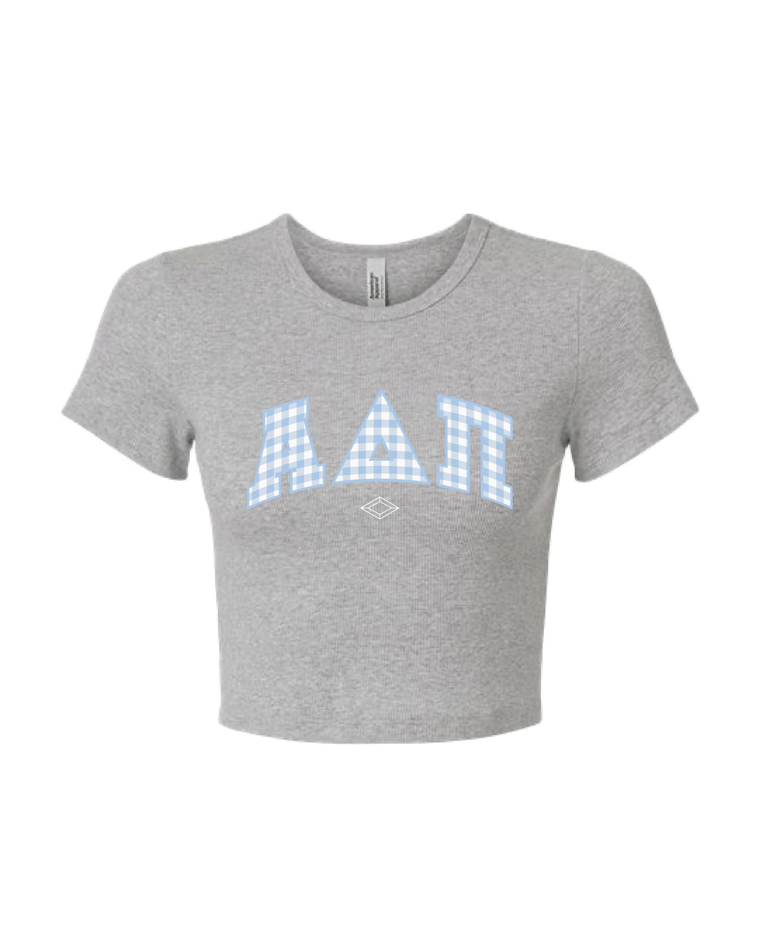 Gingham Heather Grey Sorority Baby Tee