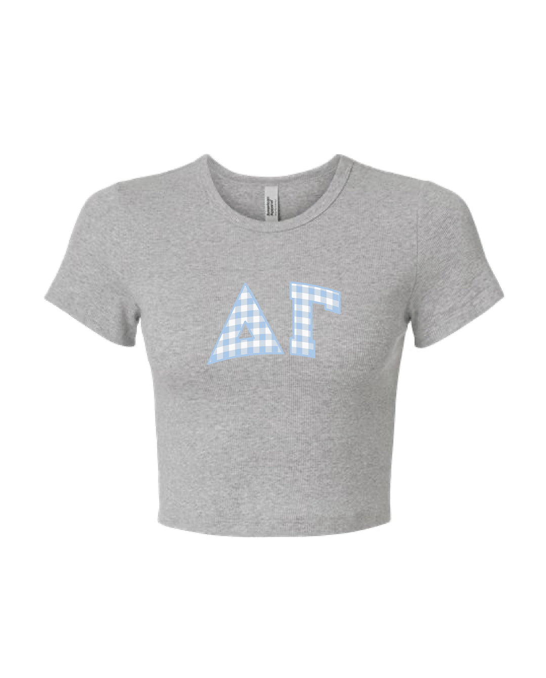 Gingham Heather Grey Sorority Baby Tee
