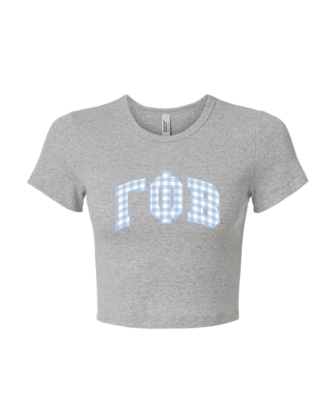 Gingham Heather Grey Sorority Baby Tee