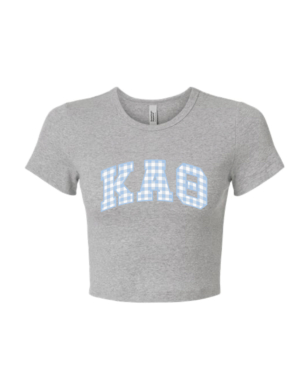 Gingham Heather Grey Sorority Baby Tee
