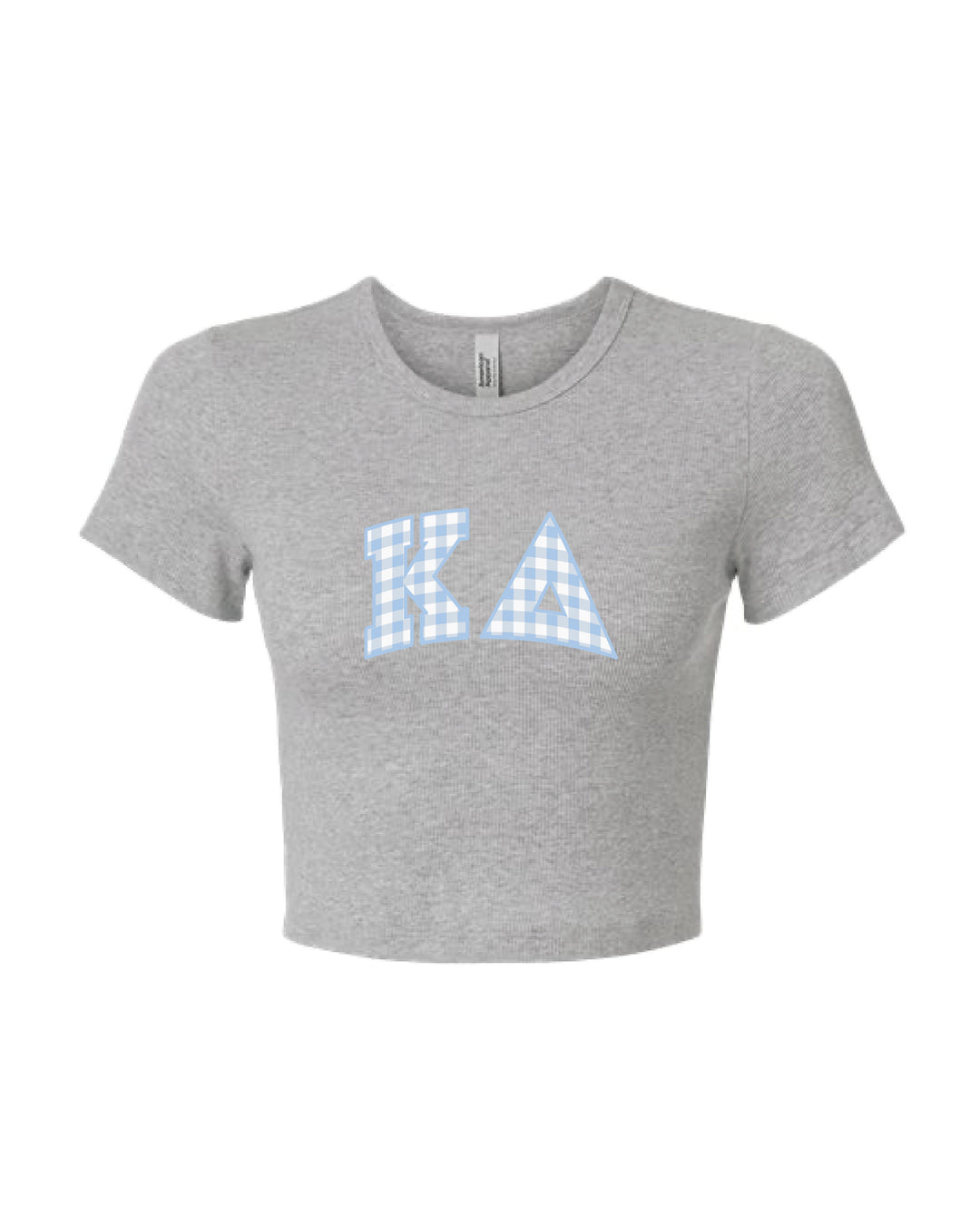 Gingham Heather Grey Sorority Baby Tee