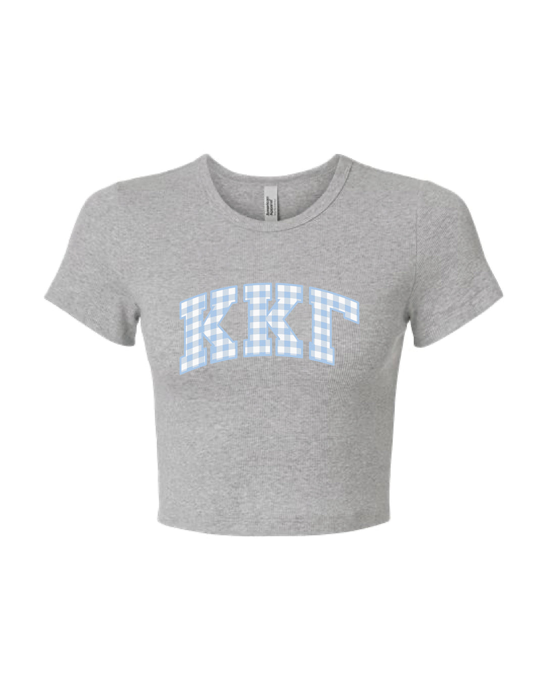 Gingham Heather Grey Sorority Baby Tee