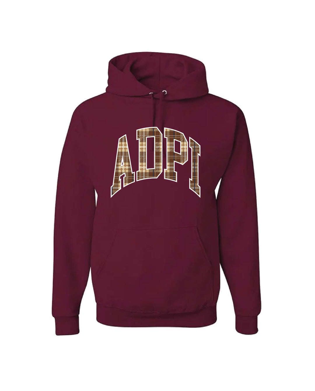 Plaid Letter Maroon Sorority Hoodie