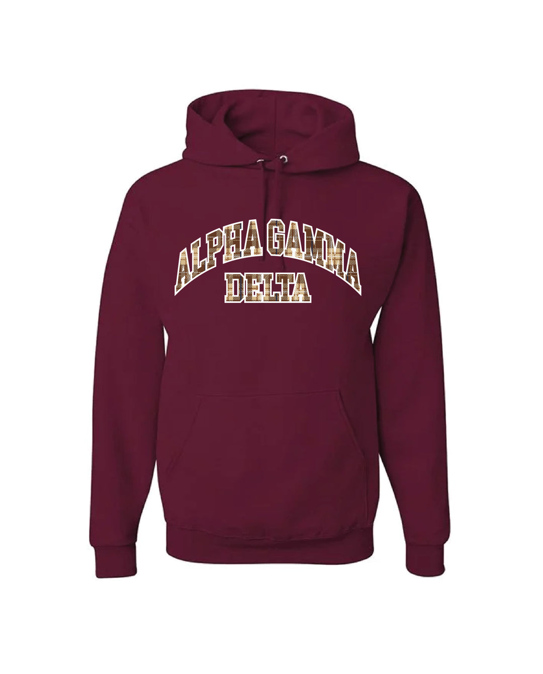 Plaid Letter Maroon Sorority Hoodie