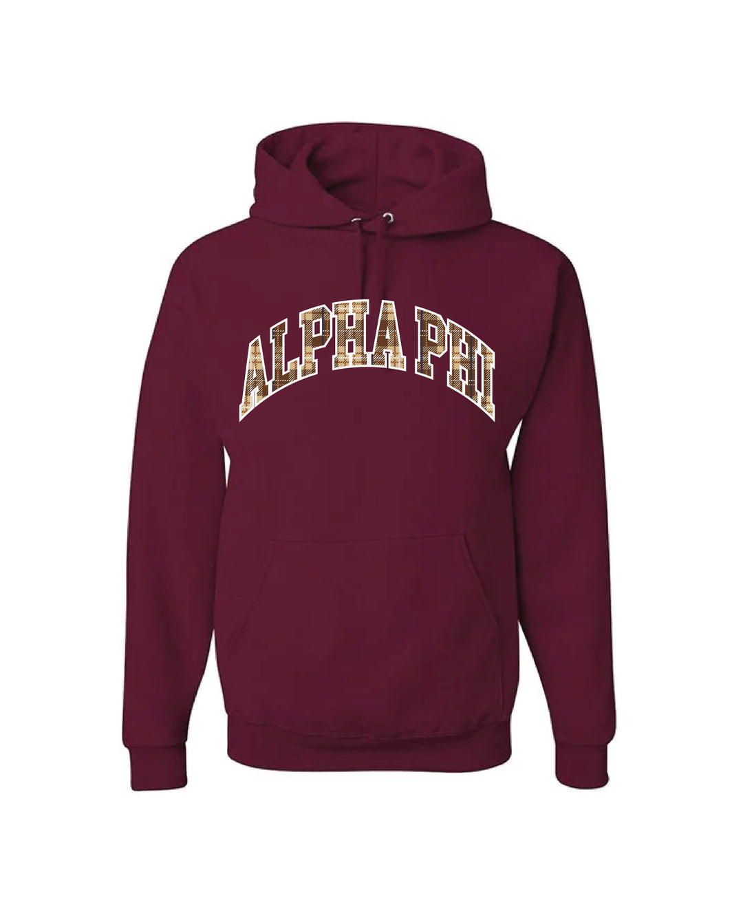 Plaid Letter Maroon Sorority Hoodie