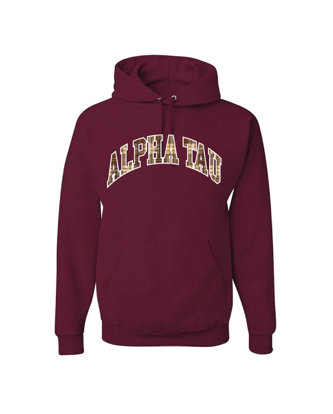 Plaid Letter Maroon Sorority Hoodie