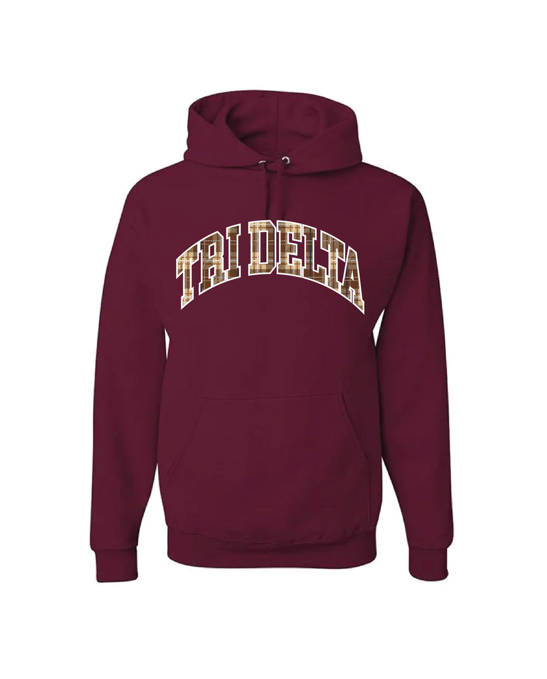 Plaid Letter Maroon Sorority Hoodie