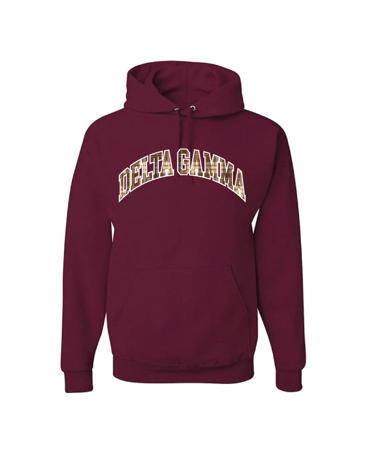 Plaid Letter Maroon Sorority Hoodie