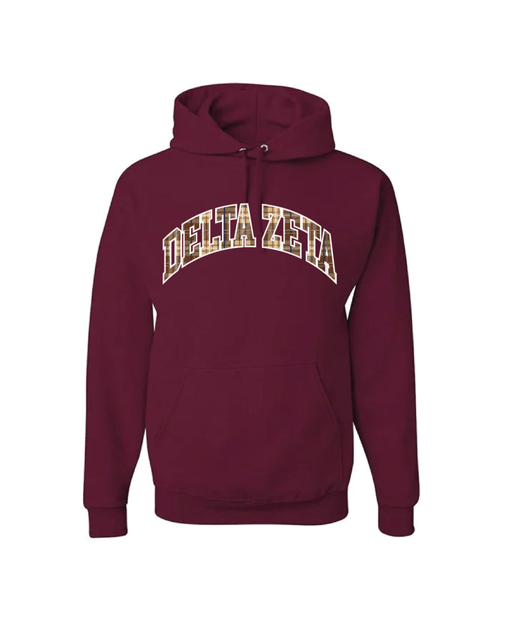 Plaid Letter Maroon Sorority Hoodie