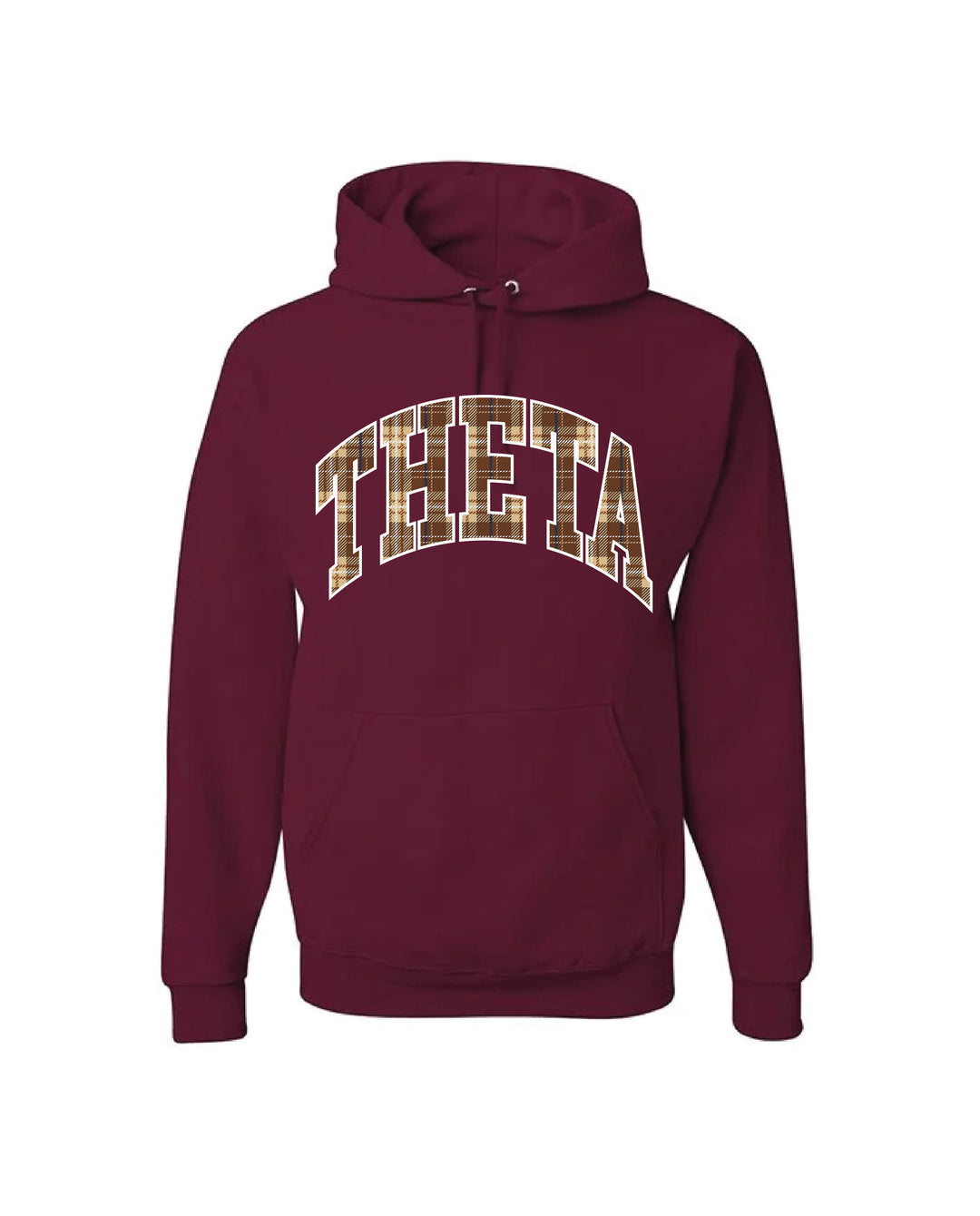 Plaid Letter Maroon Sorority Hoodie