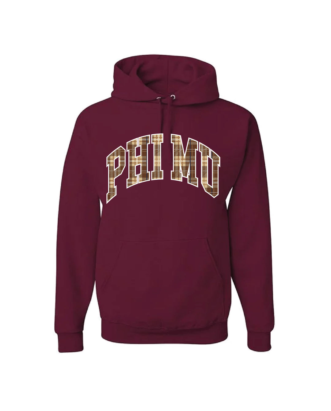 Plaid Letter Maroon Sorority Hoodie