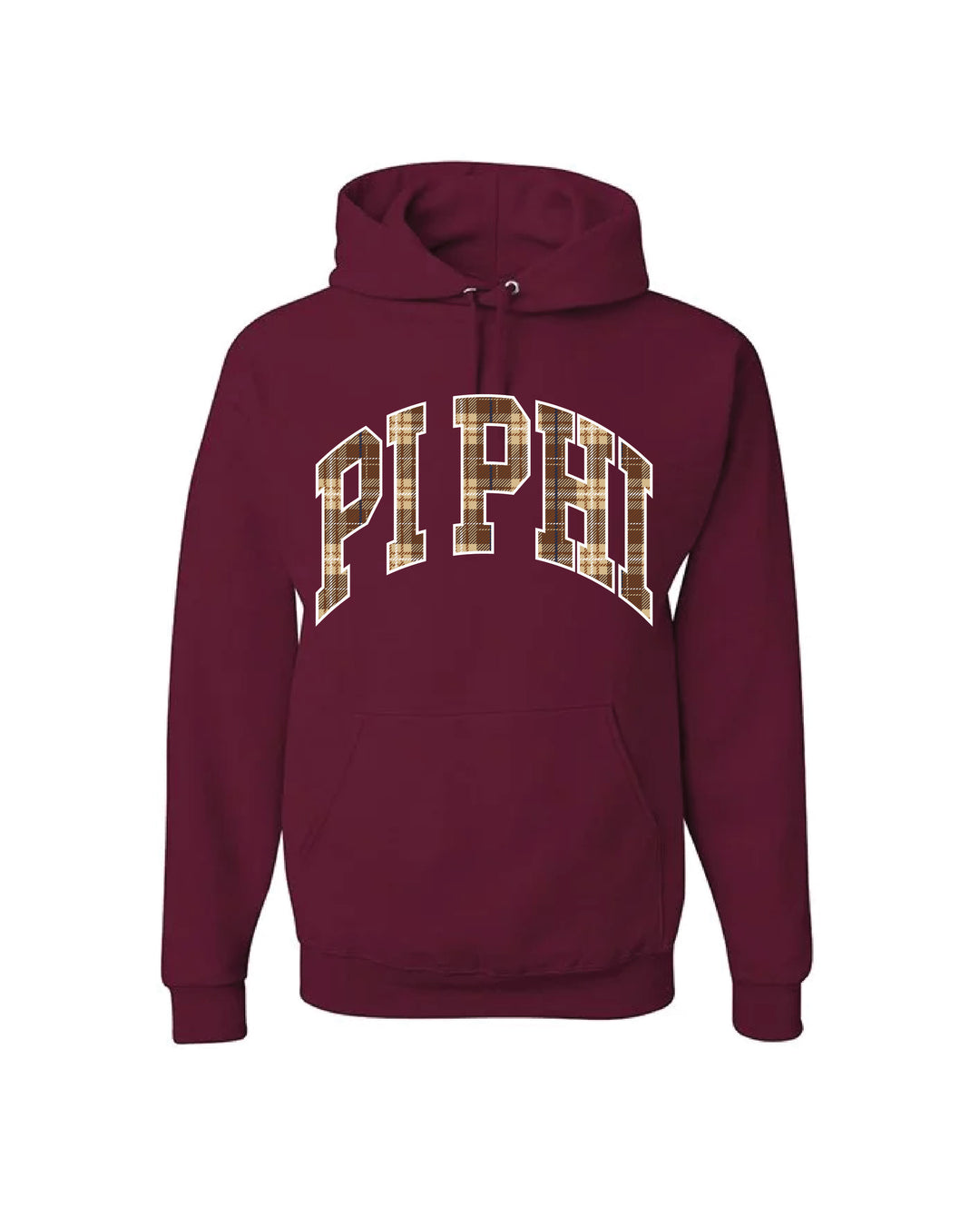 Plaid Letter Maroon Sorority Hoodie