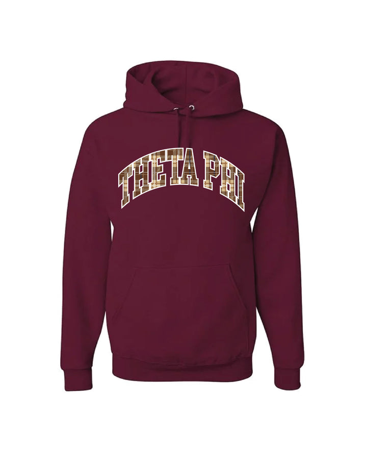 Plaid Letter Maroon Sorority Hoodie